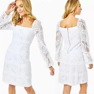 Lilly Pulitzer Zoella Lace Dress-Resort White Bungalow Blossom Lace- NEW